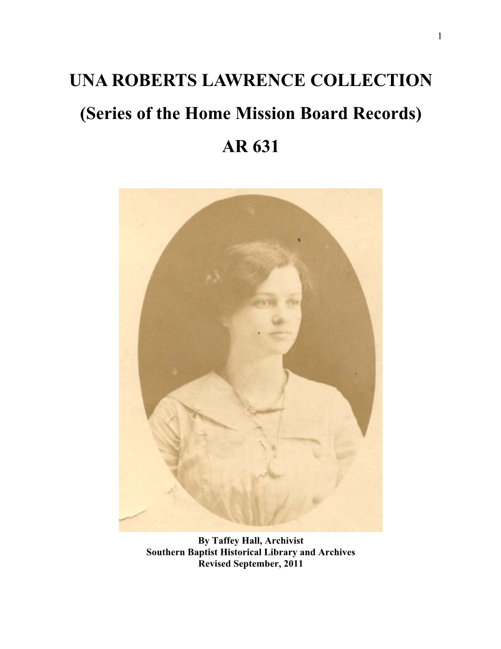 Una Roberts Lawrence Resource Files