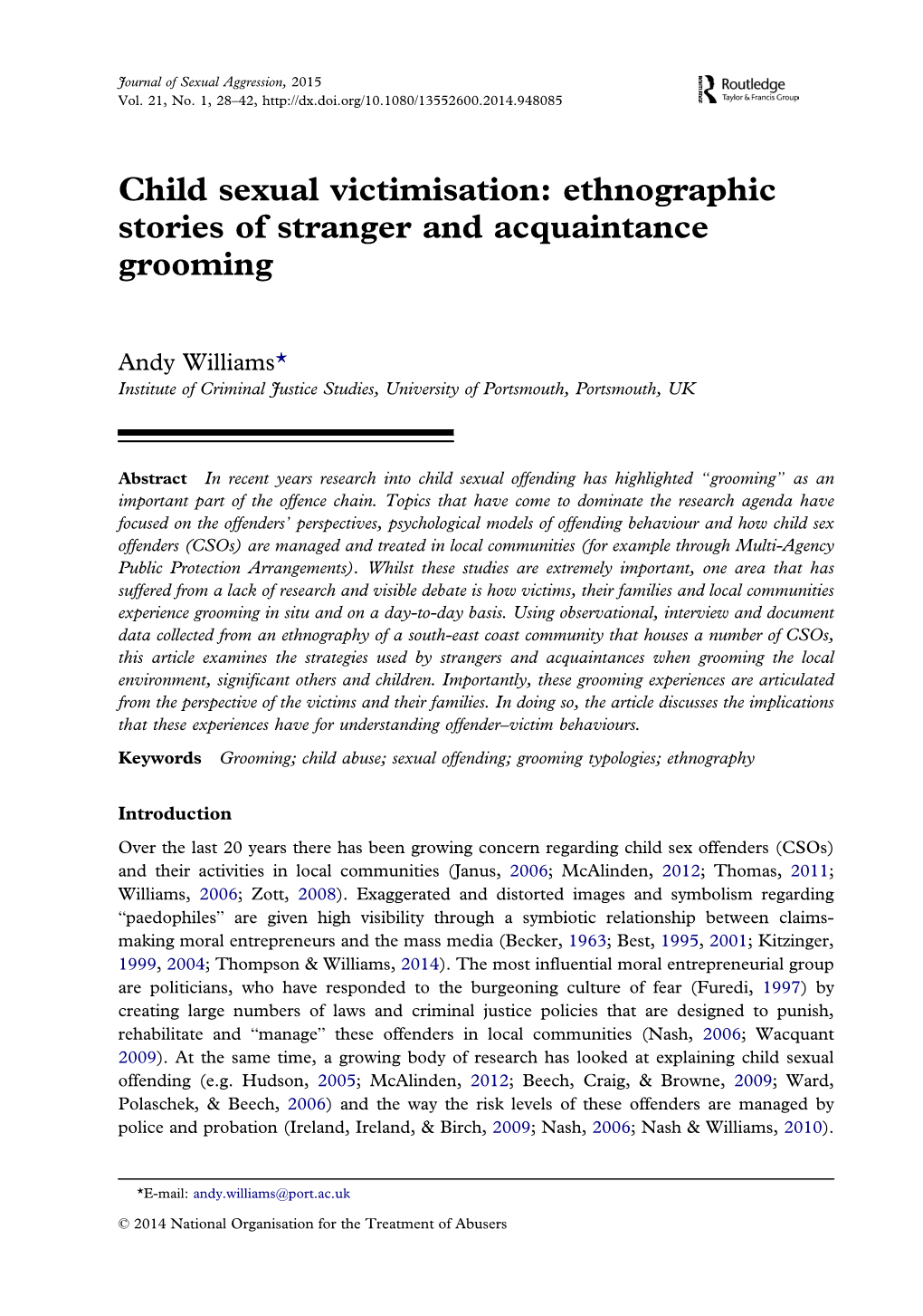 Ethnographic Stories of Stranger and Acquaintance Grooming