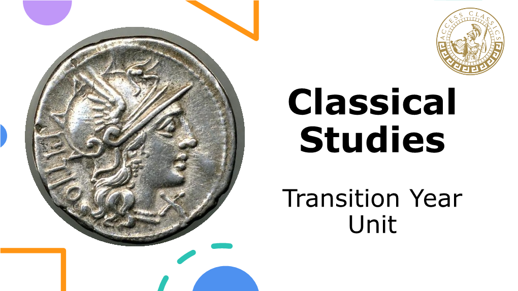 Classical Studies Transition Year Unit