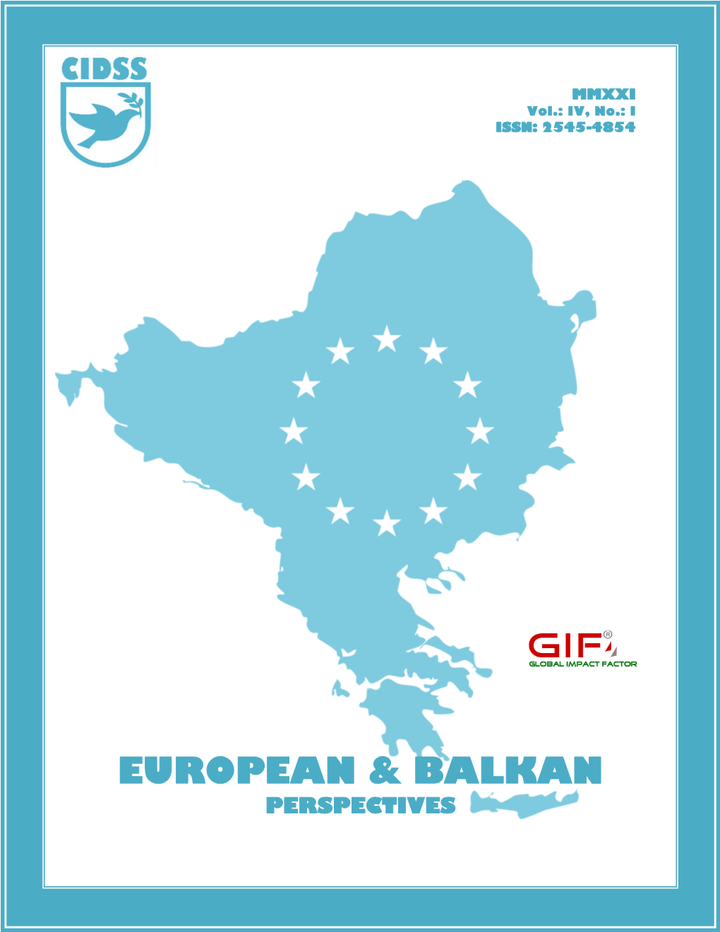 Issue of Vol.IV, Num 1 of Journal of European & Balkan Perspectives