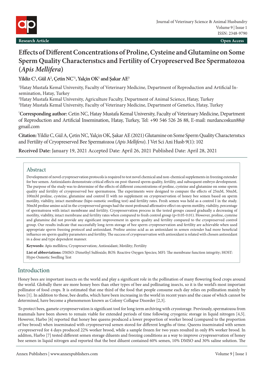 Effects of Different Concentratıons of Proline, Cysteine and Glutamine On