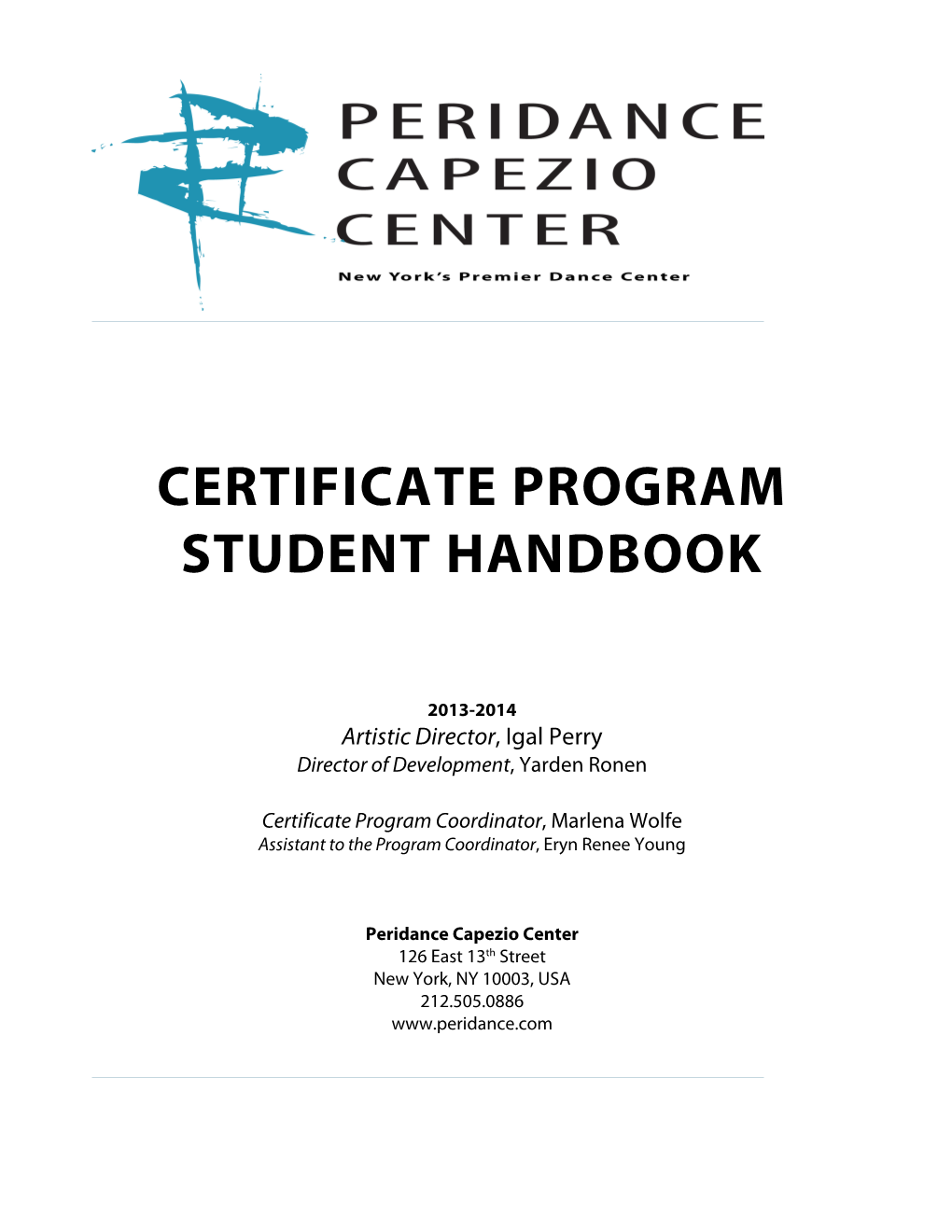 Certificate Program Student Handbook