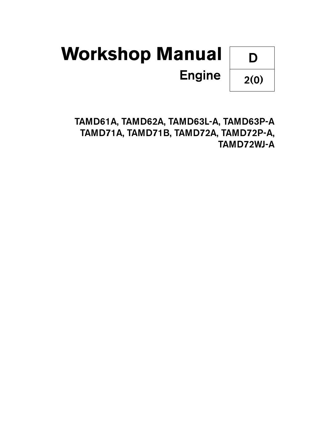 Workshop Manual D Engine 2(0)