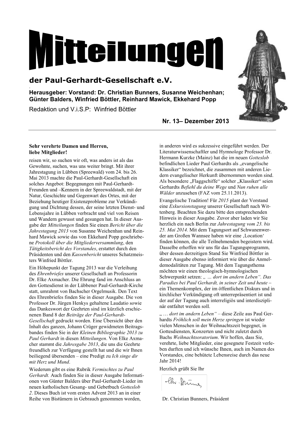 Der Paul-Gerhardt-Gesellschaft E.V