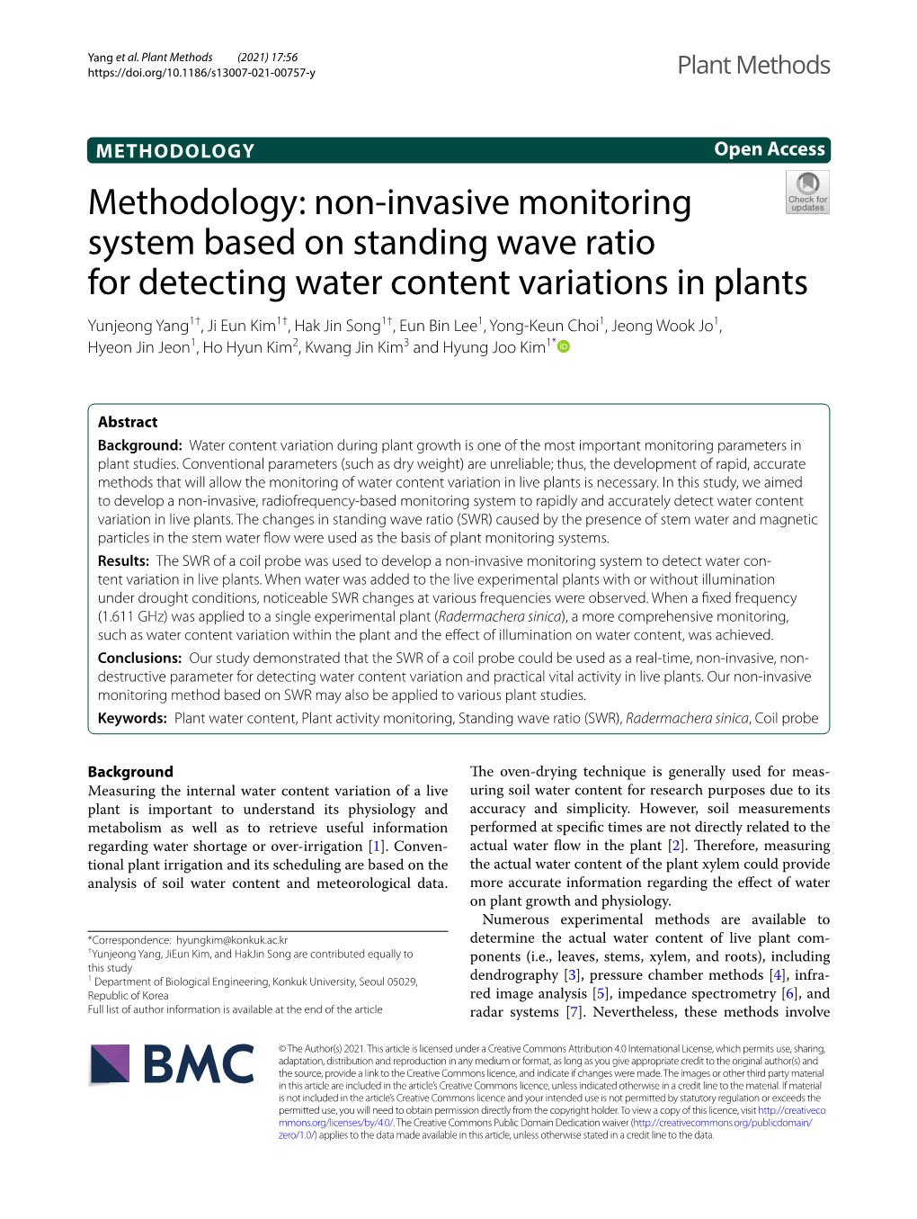 Non-Invasive Monitoring System Based on Standing Wave