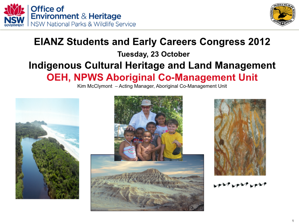 EIANZ Students and Early Careers Congress 2012 Indigenous Cultural
