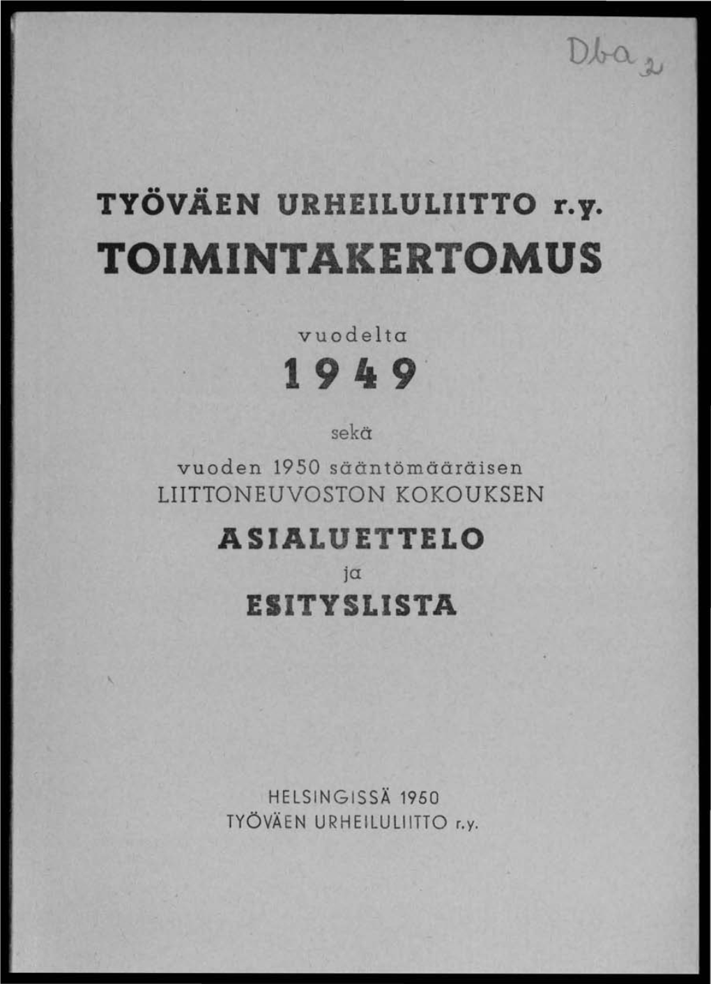 TYÖVÄEN URHEILULIITTO Ry