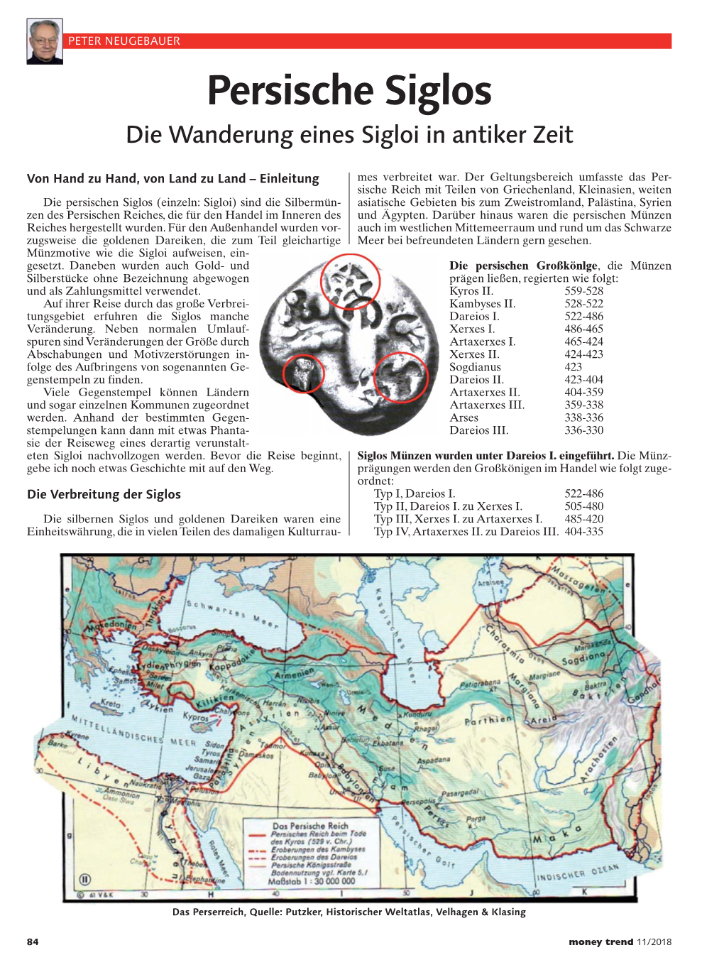 Die Wanderung Eines Sigloi in Antiker Zeit.Indd 84 16.10.18 10:58 Money Trend ANTIKE