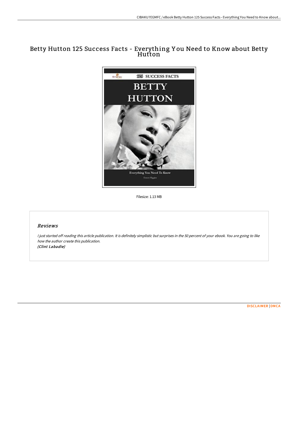 Find Ebook ^ Betty Hutton 125 Success Facts