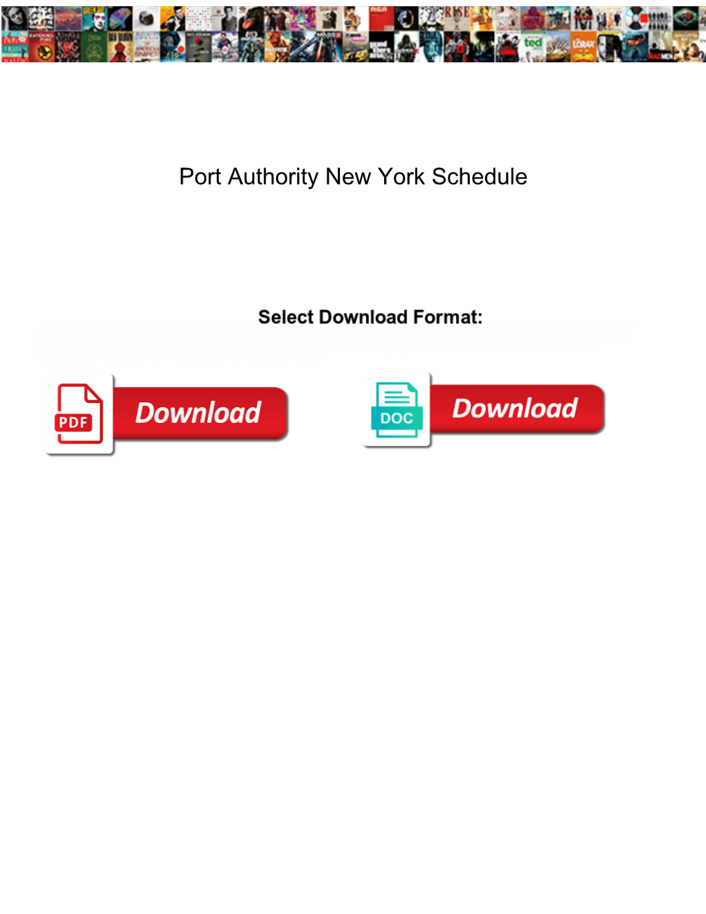 Port Authority New York Schedule