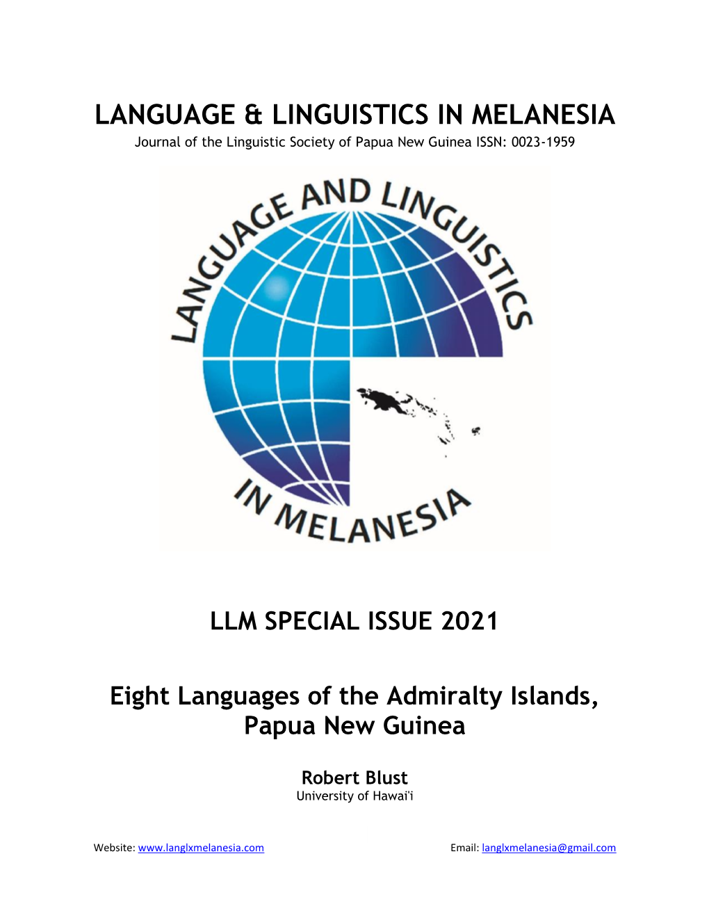 Language & Linguistics in Melanesia