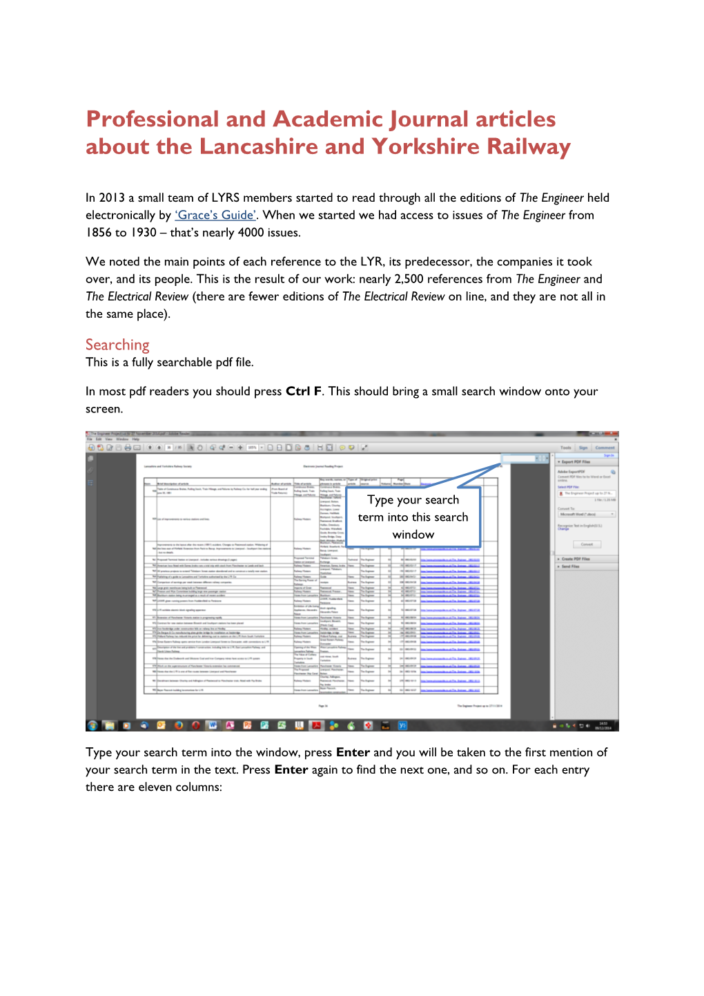 Professional and Academic Journal Articles About the Lancashire and Yorkshire Railway