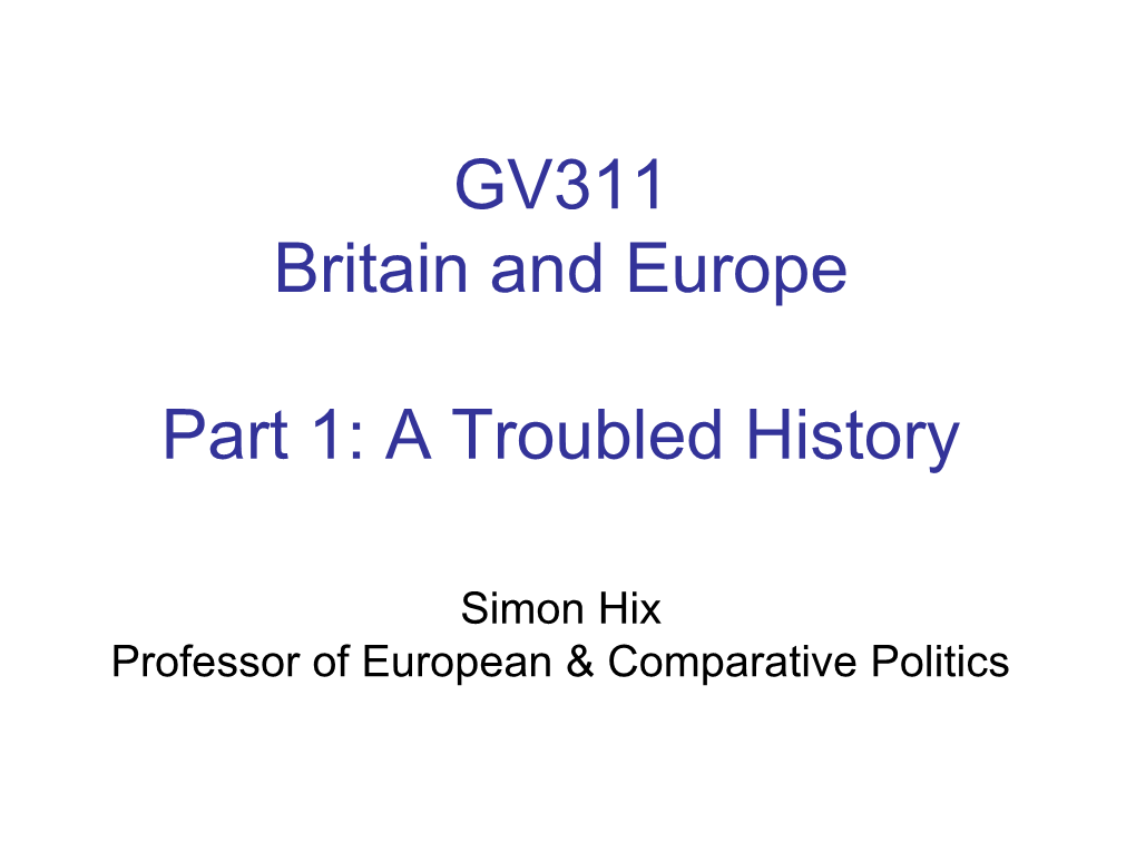 GV311 Britain and Europe Part 1