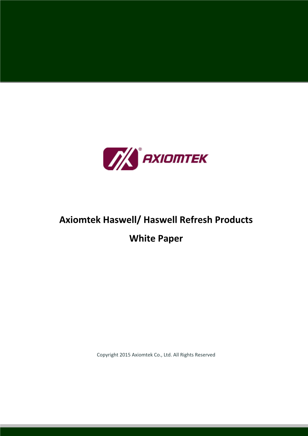 Axiomtek Haswell/ Haswell Refresh Products White Paper