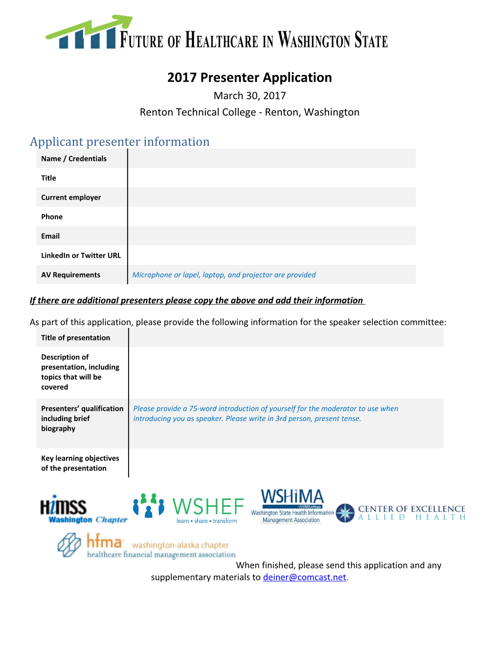 2017 Presenter Application