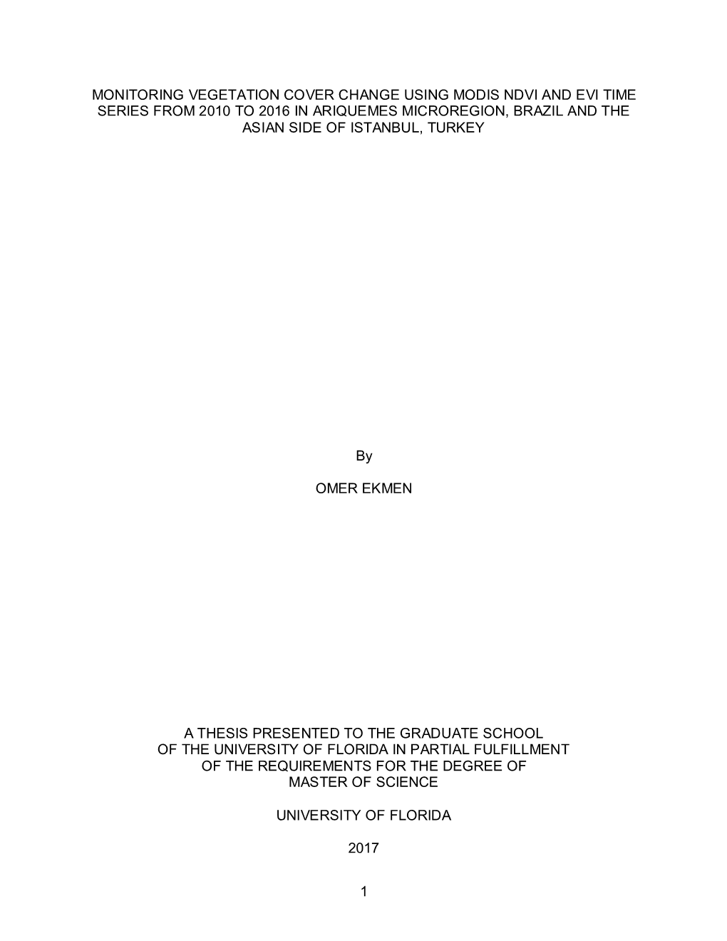 University of Florida Thesis Or Dissertation Formatting Template