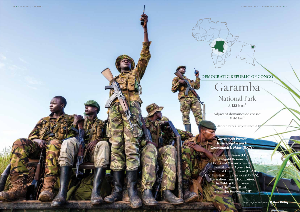 Garamba African Parks | Annual Report 2017 35