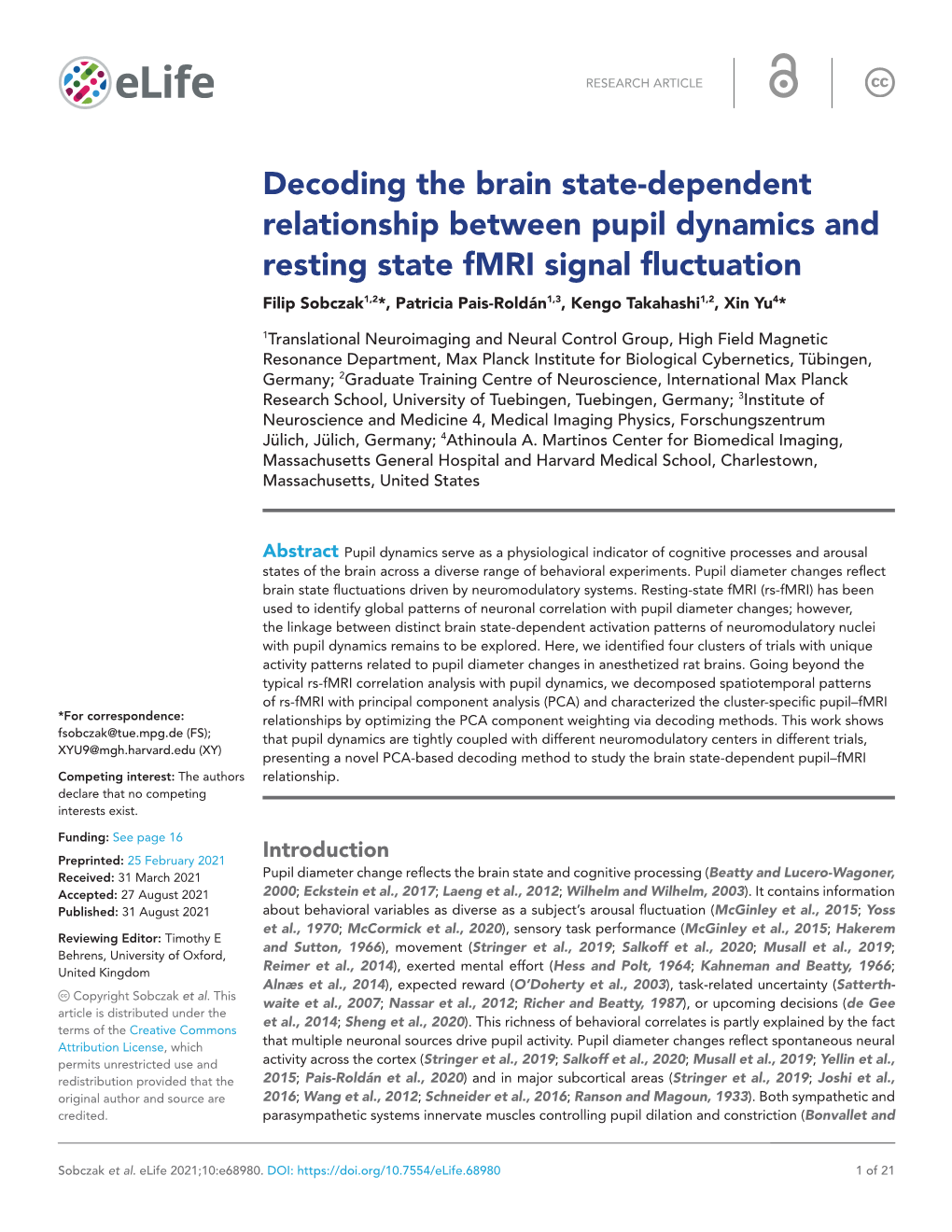 1 Decoding the Brain State-Dependent Relationship Between Pupil