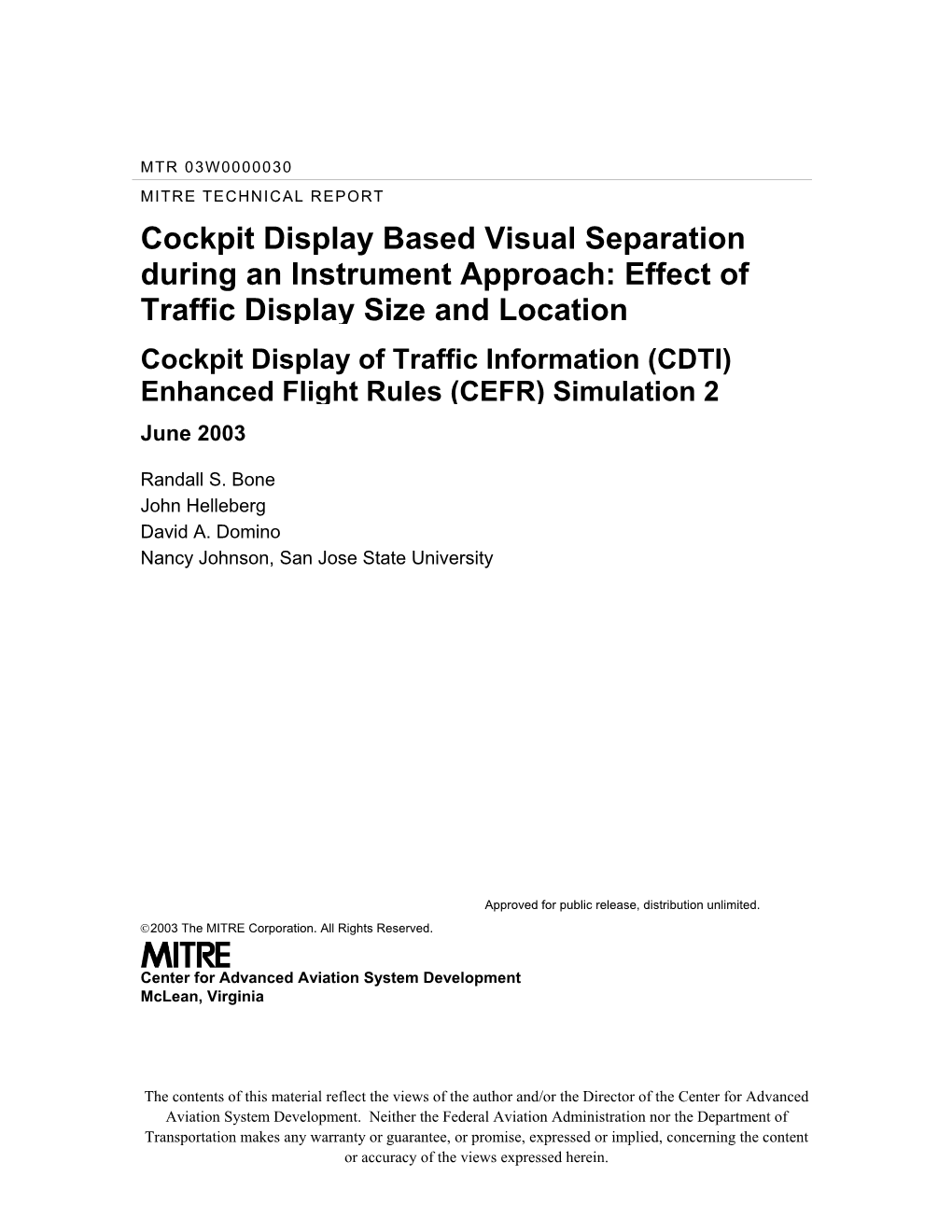 Cockpit Display Based Visual Separation During an Instrument