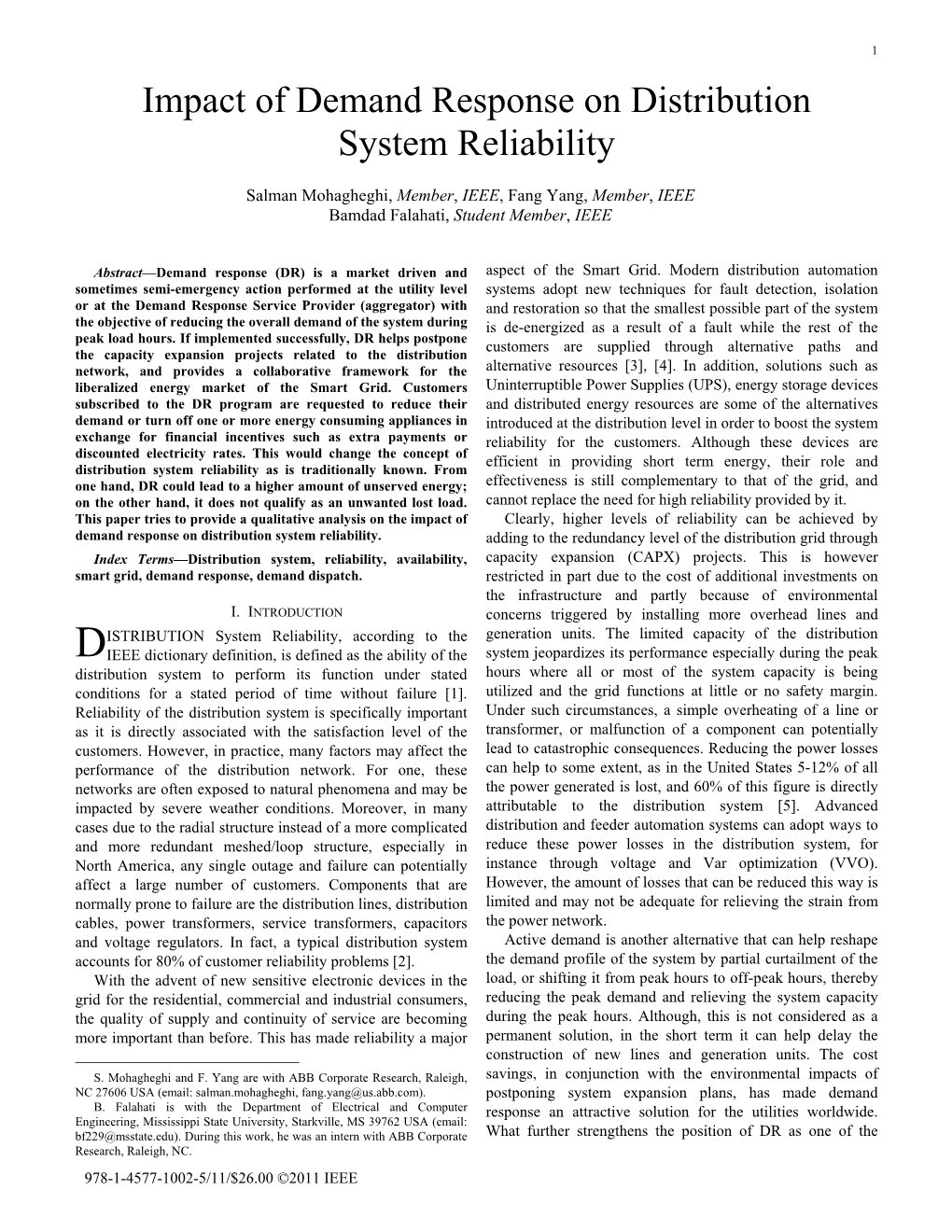 Impact of Demand Response on Distribution System Reliability