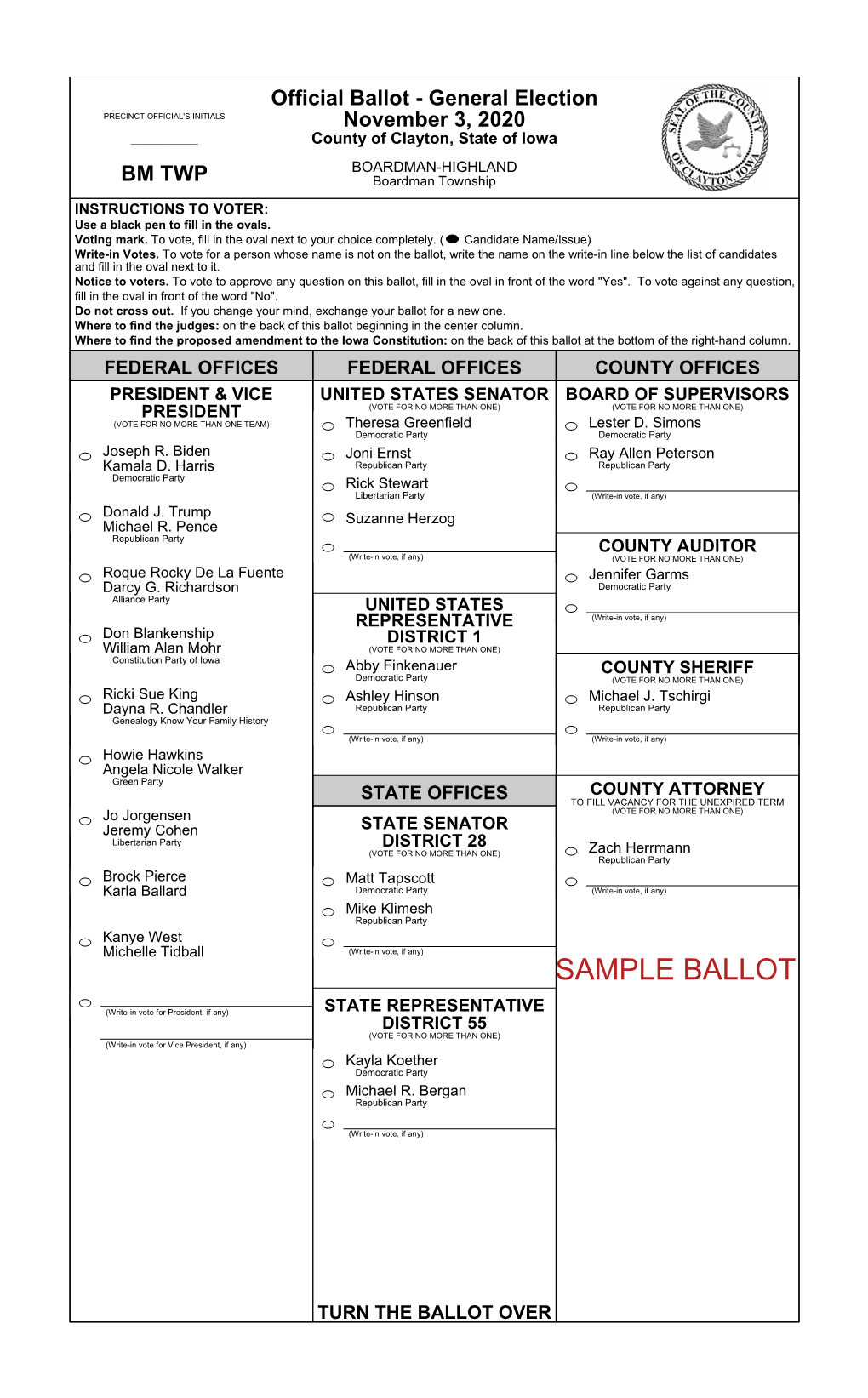 Sample Ballot