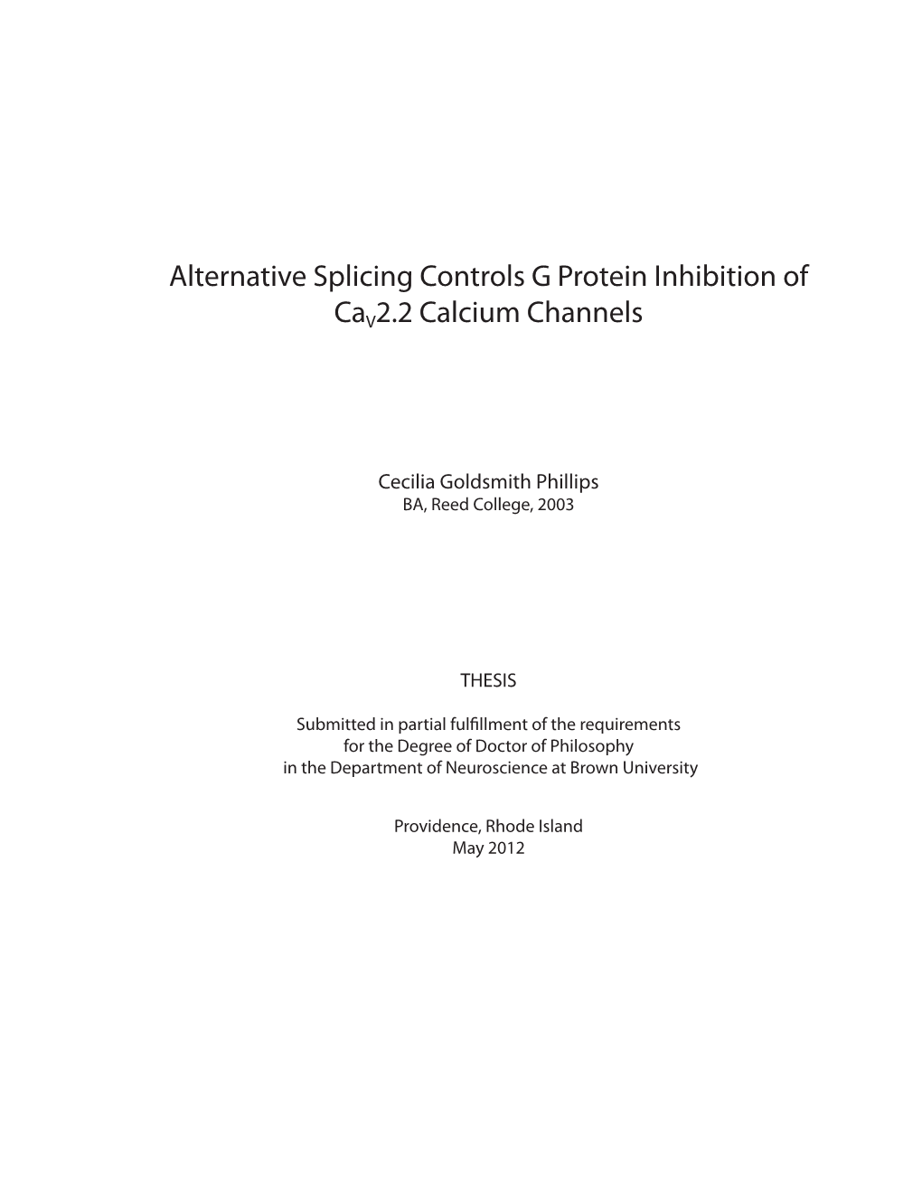 Alternative Splicing Controls G Protein Inhibition of Cav2.2 Calcium