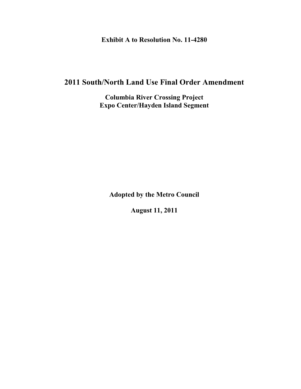 2011 South/North Land Use Final Order Amendment
