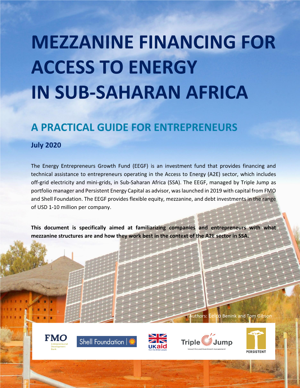 Mezzanine Financing for Access to Energy in Sub-Saharan Africa