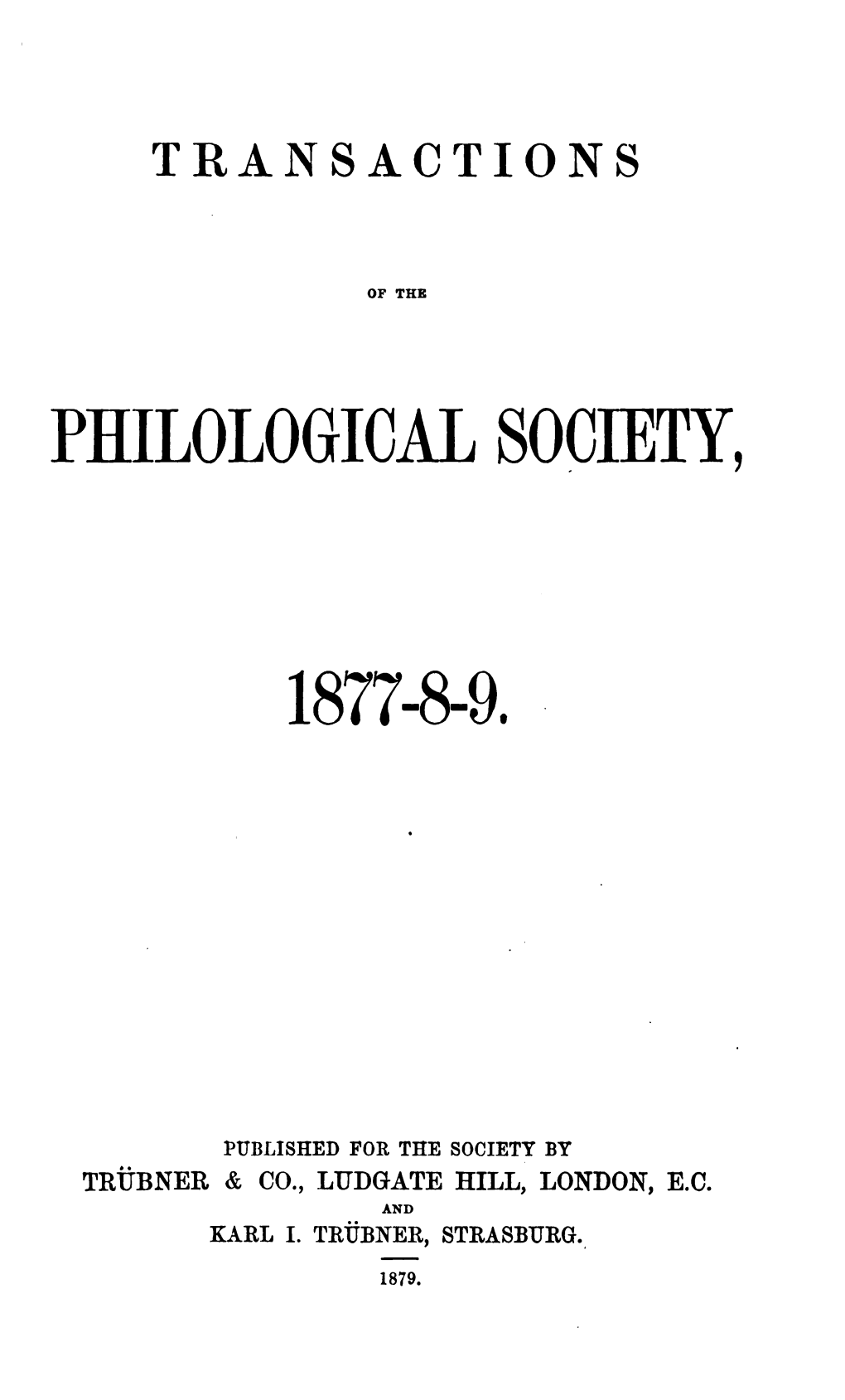 Transactions of the Philological Society