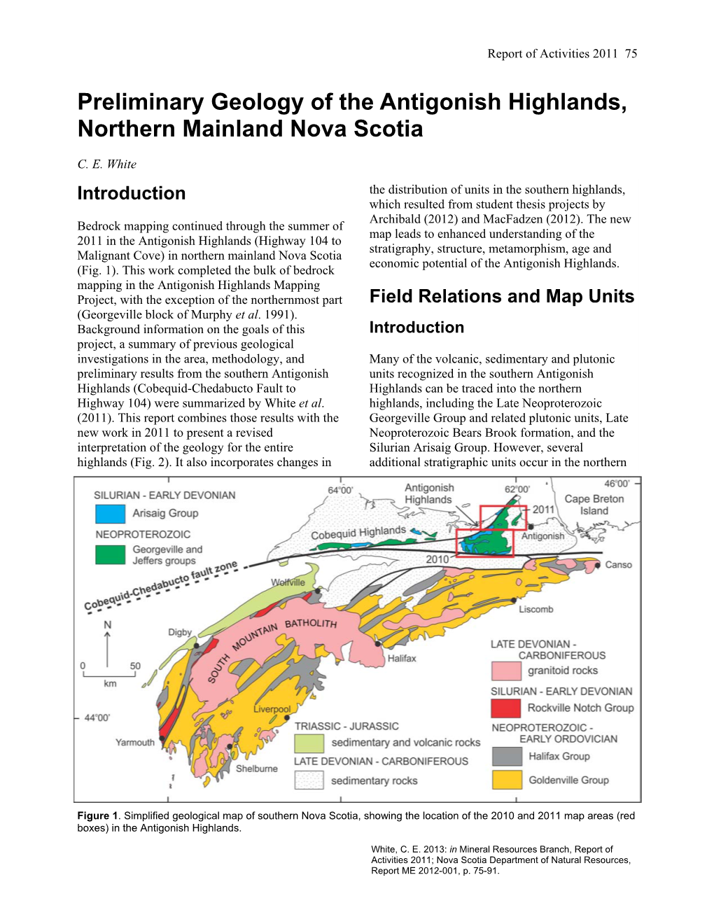 Preliminary Geology of the Antigonish Highlands, Northern Mainland Nova Scotia