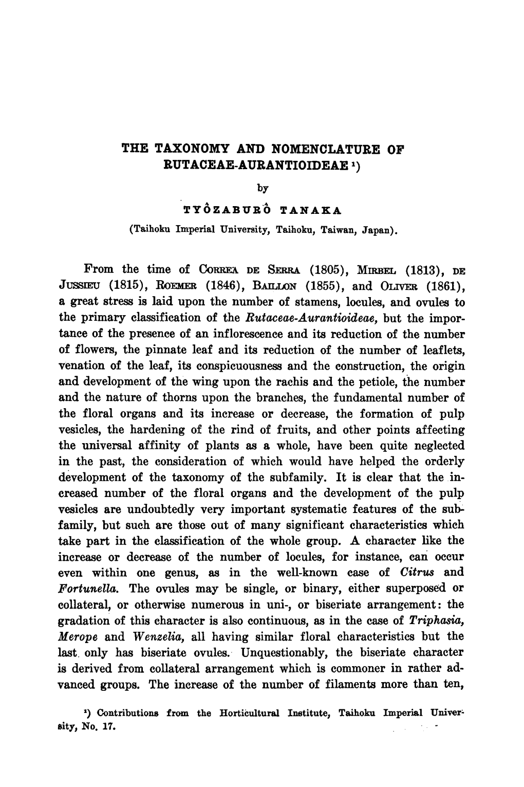 Great Stress Locules, and Primary Rutaceae-Aurantioideae, Impor