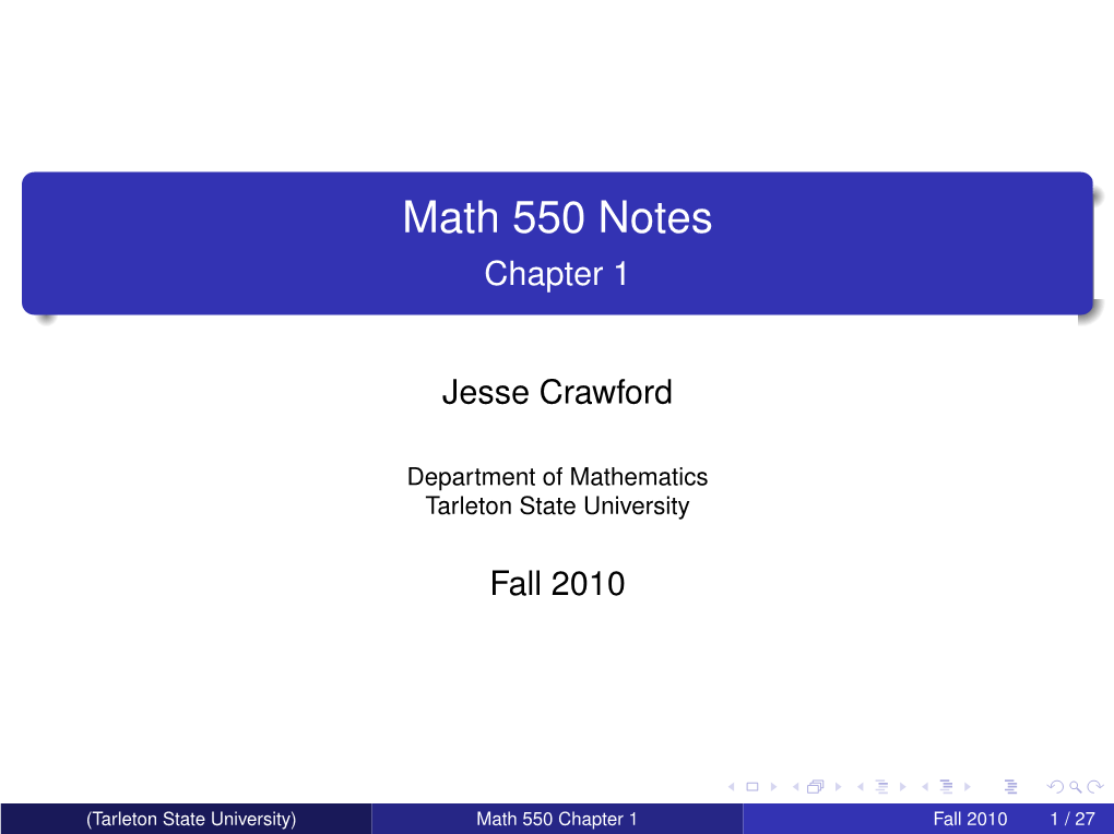 Math 550 Notes Chapter 1