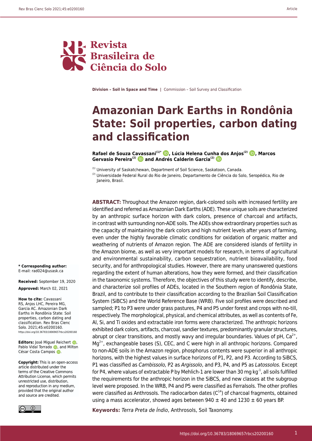 Soil Properties, Carbon Dating and Classification