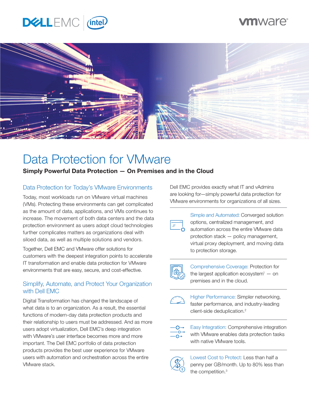 Data Protection for Vmware Simply Powerful Data Protection — on Premises and in the Cloud
