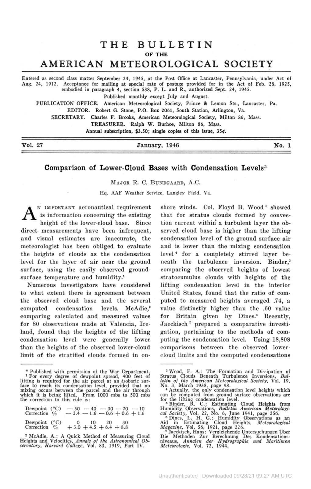 The Bulletin American Meteorological Society