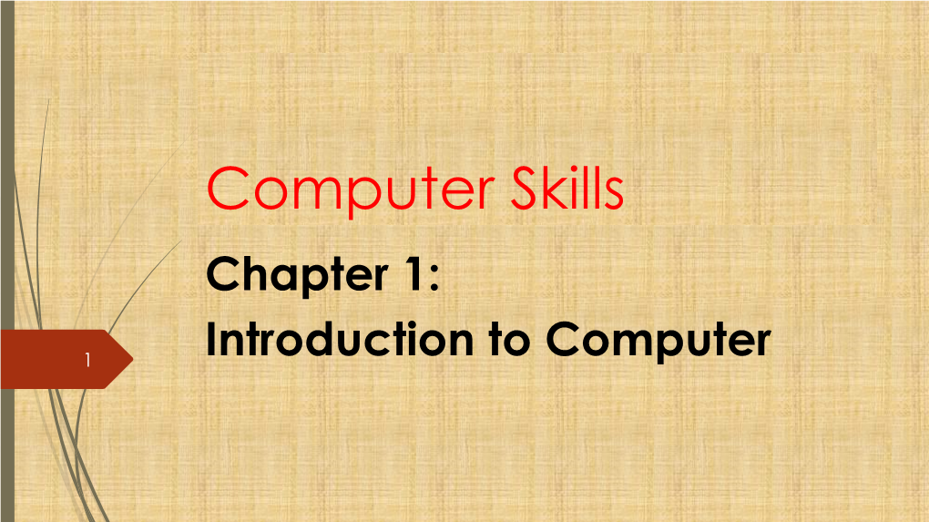 Computer Skills Chapter 1
