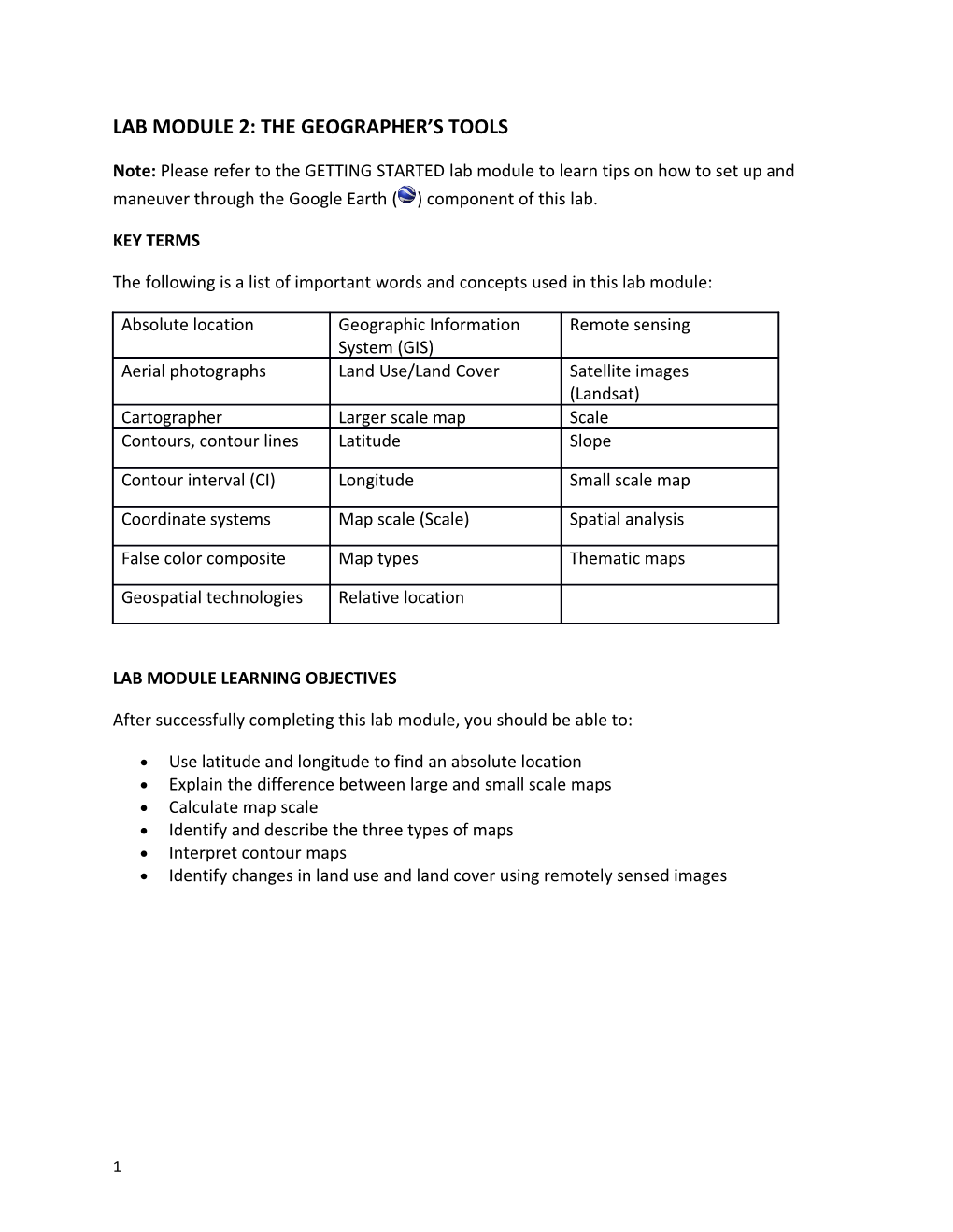 LAB Module 2: the Geographer S Tools