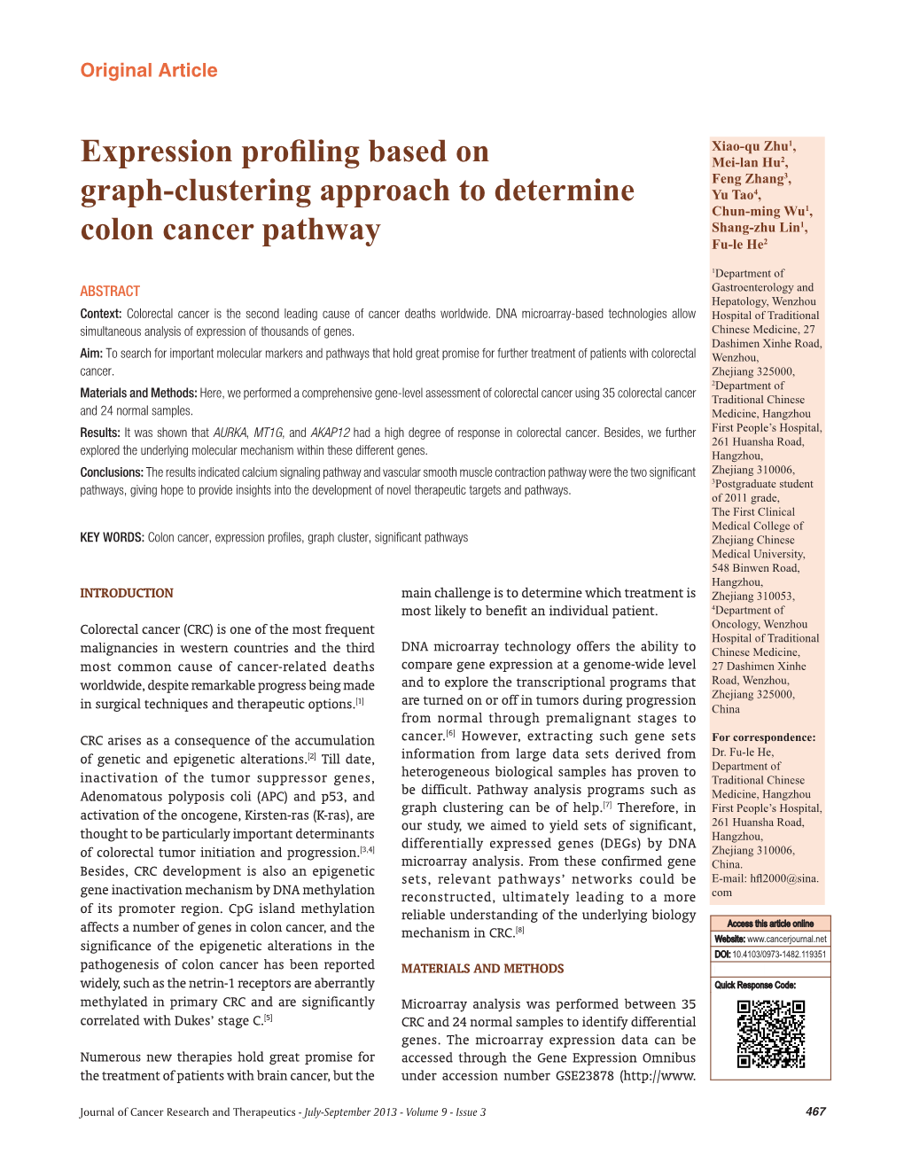 Expression Profiling Based on Graph-Clustering Approach to Determine and Protein Characterization of BRAF- and K-RAS-Mutated Colorectal Colon Cancer Pathway