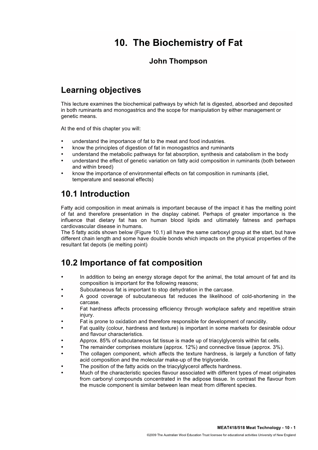 10. the Biochemistry of Fat