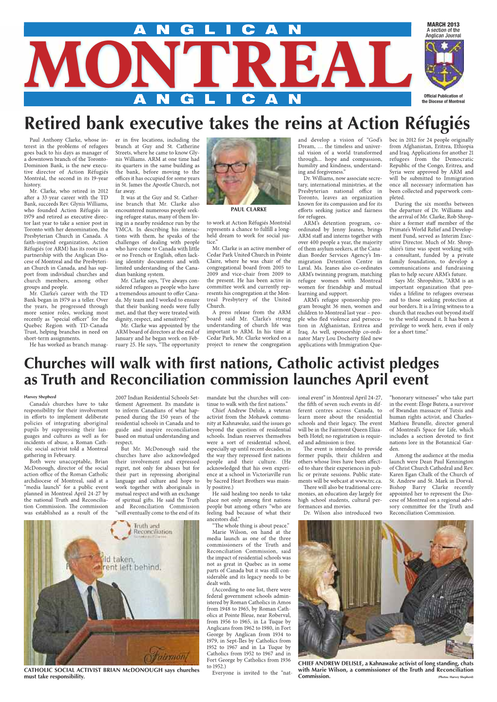 MARCH 20 13 a Section of the ANGLICAN Anglican Journal