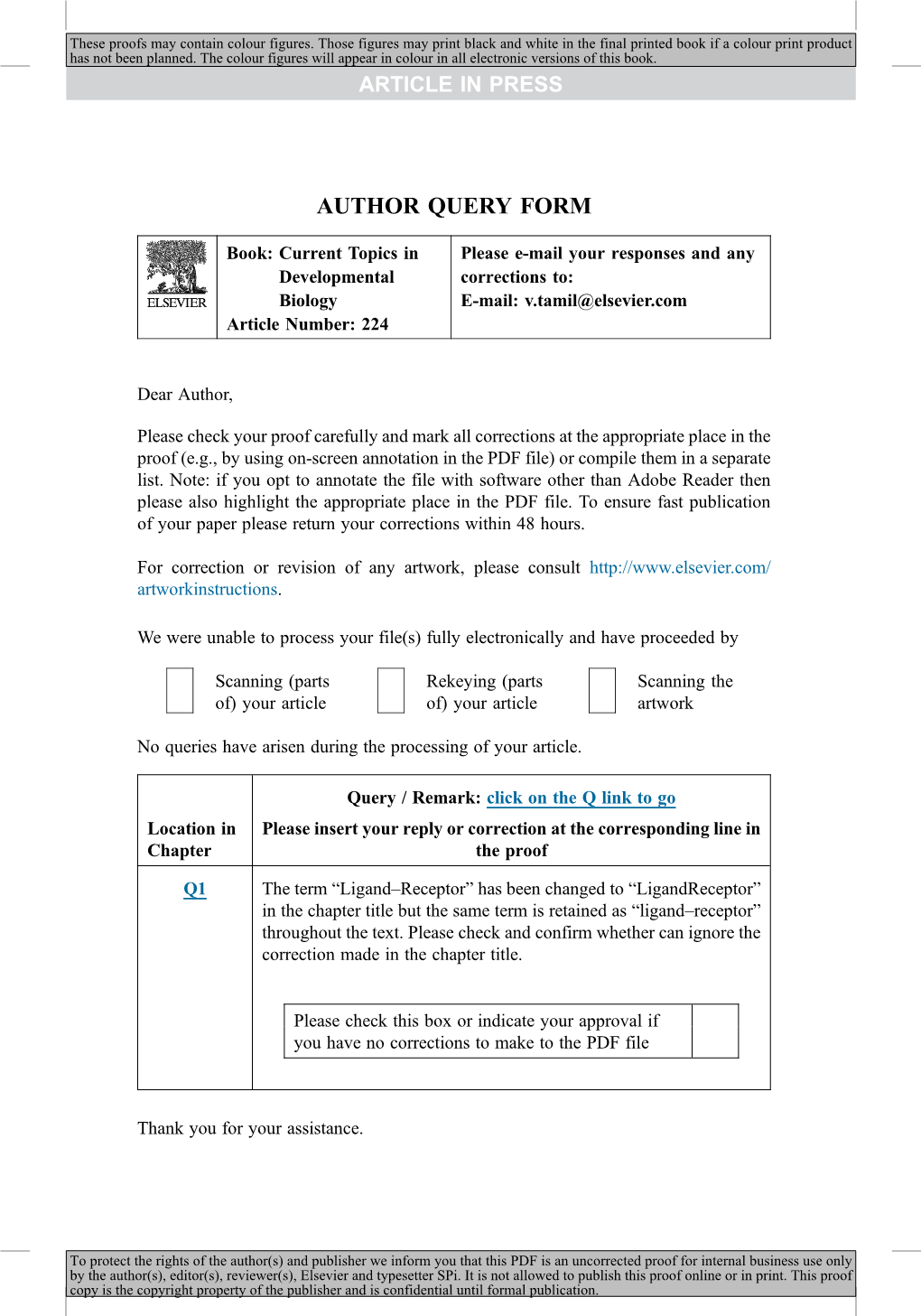 Author Query Form