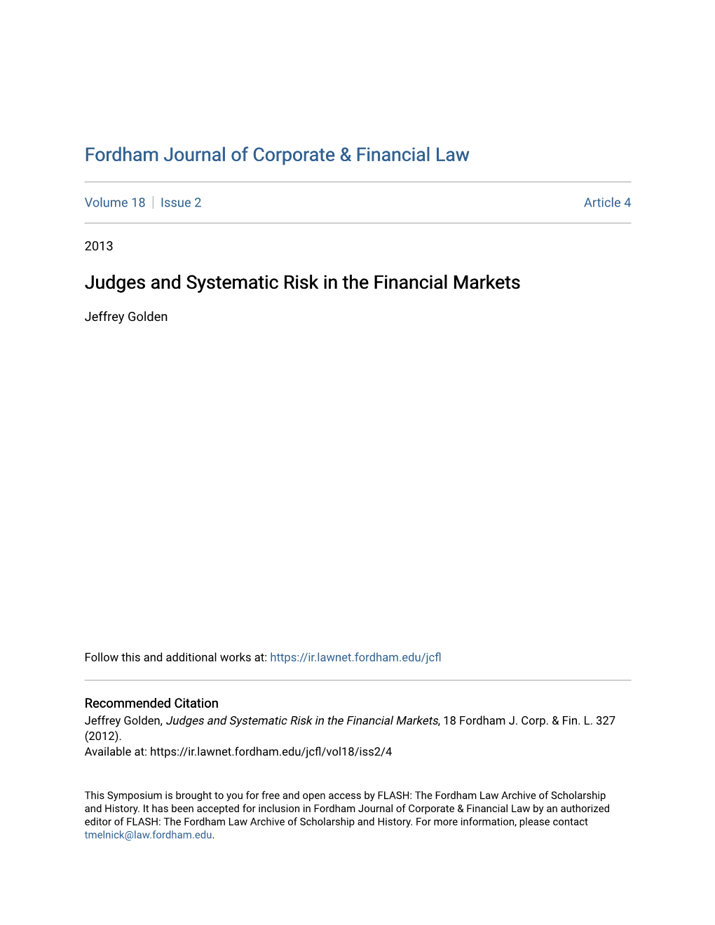 Fordham Journal of Corporate & Financial