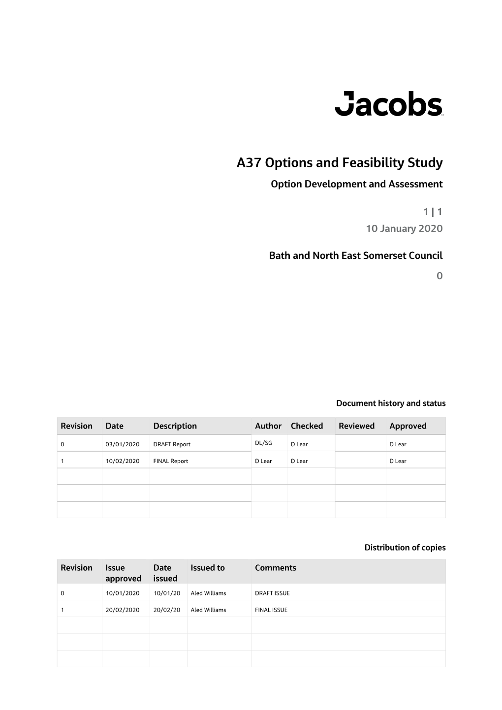 A37 Options and Feasibility Study Option Development and Assessment