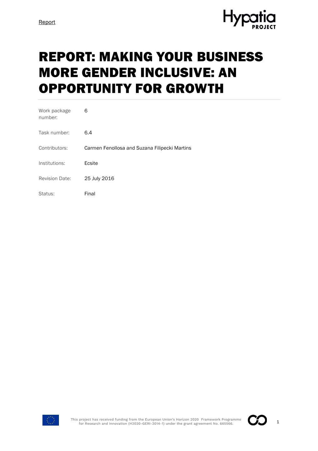 Report: Making Your Business More Gender Inclusive: an Opportunity for Growth