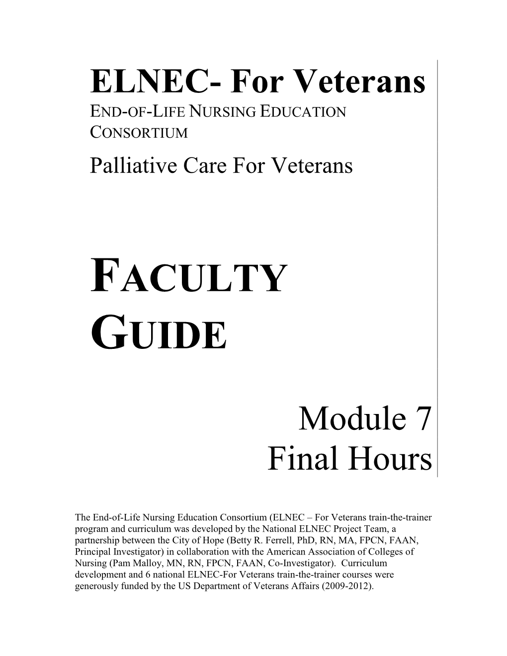 Faculty Guide