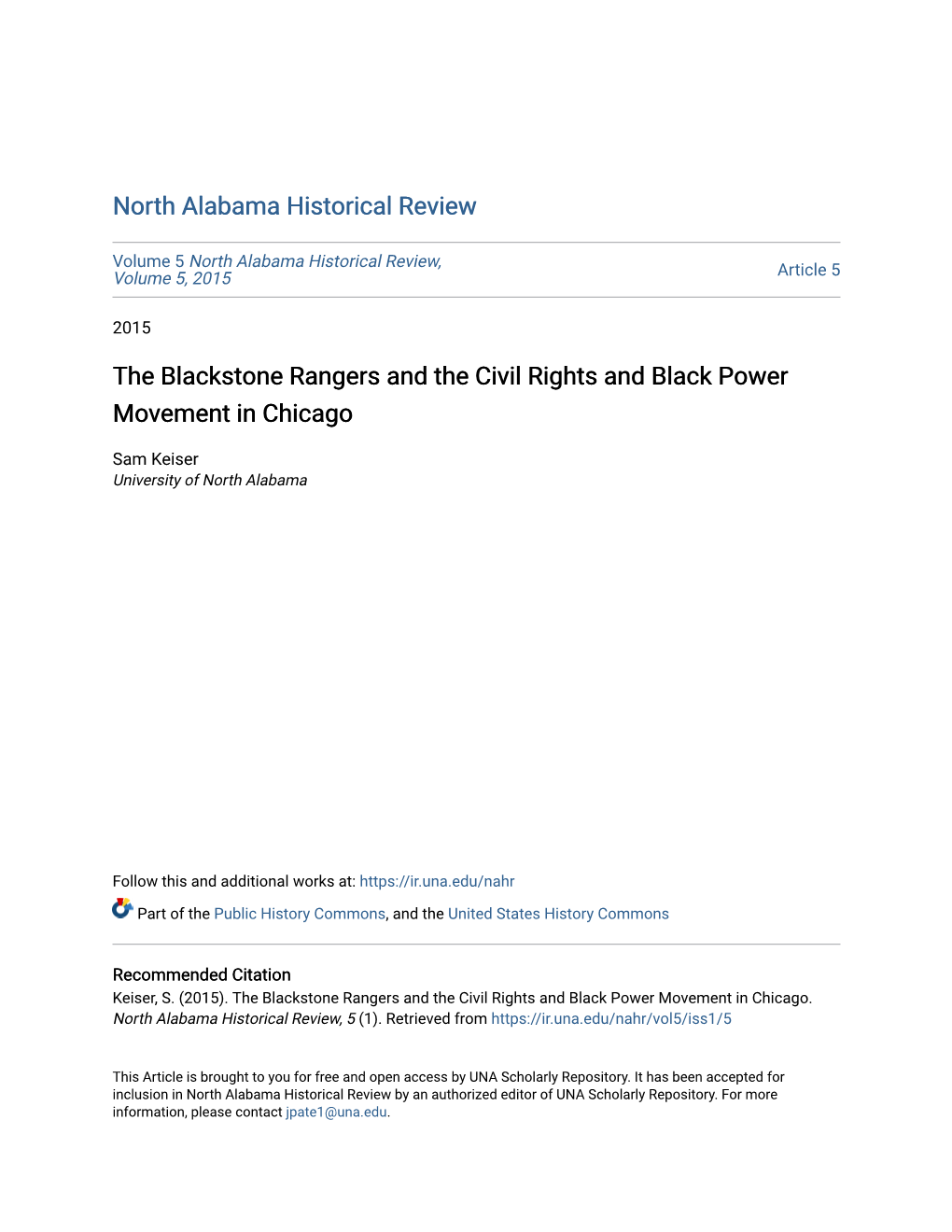 The Blackstone Rangers and the Civil Rights and Black Power Movement in Chicago