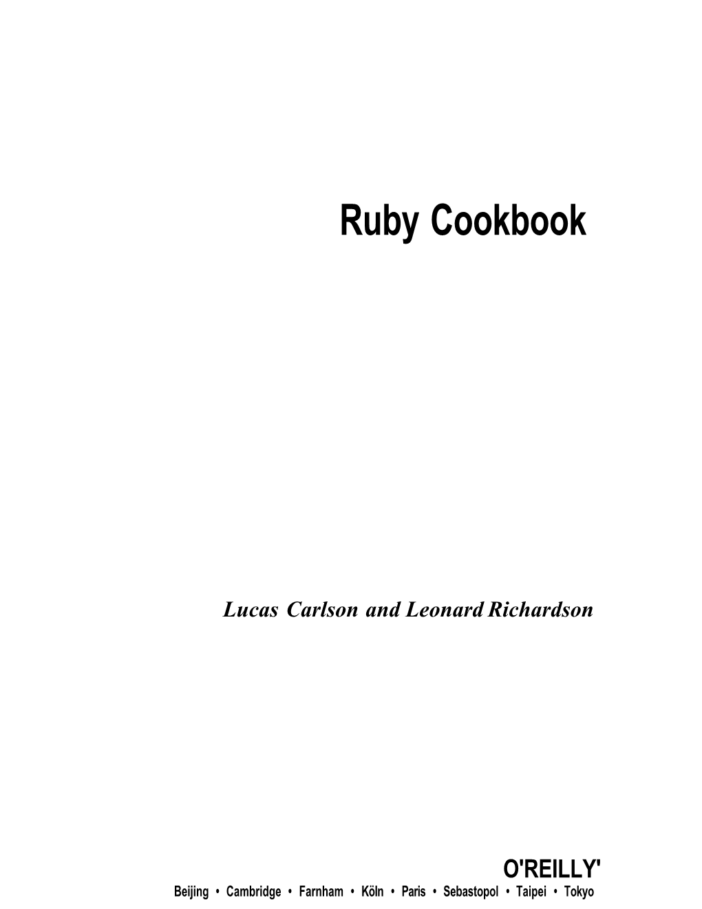 Ruby Cookbook