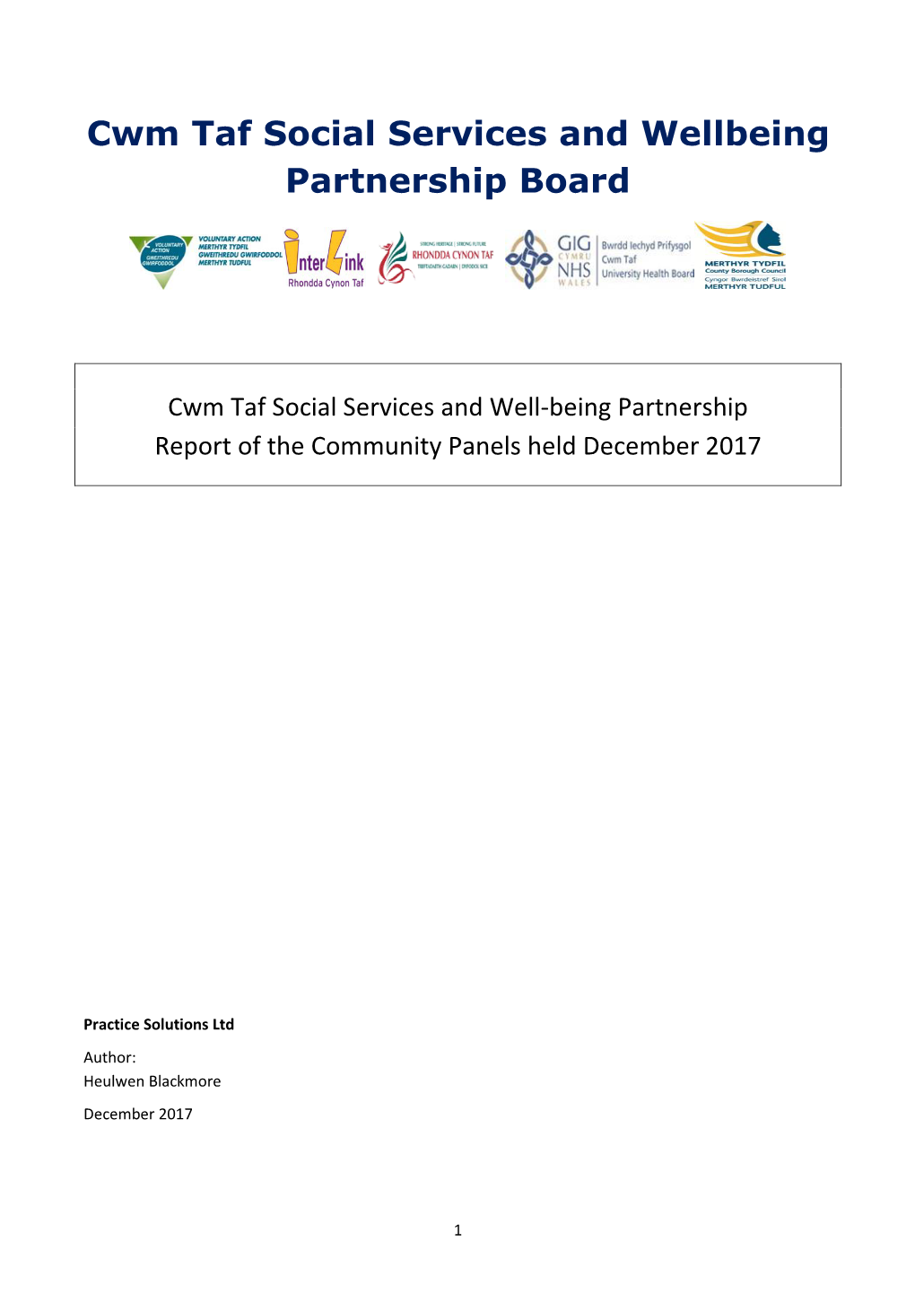 Cwm Taf Social Services and Wellbeing Partnership Board