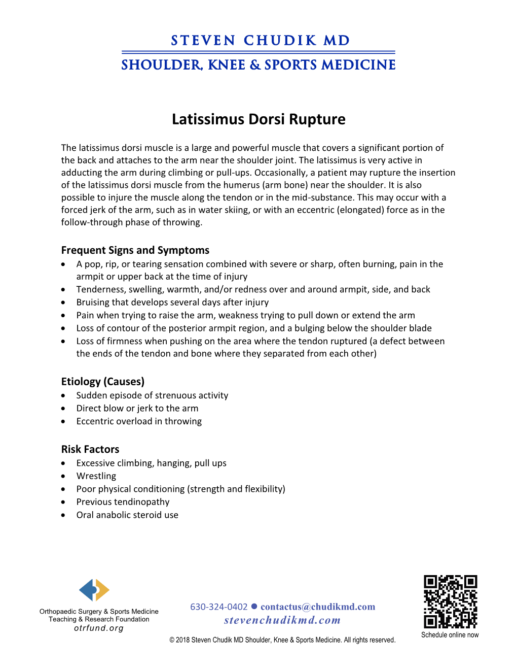 Latissimus Dorsi Rupture