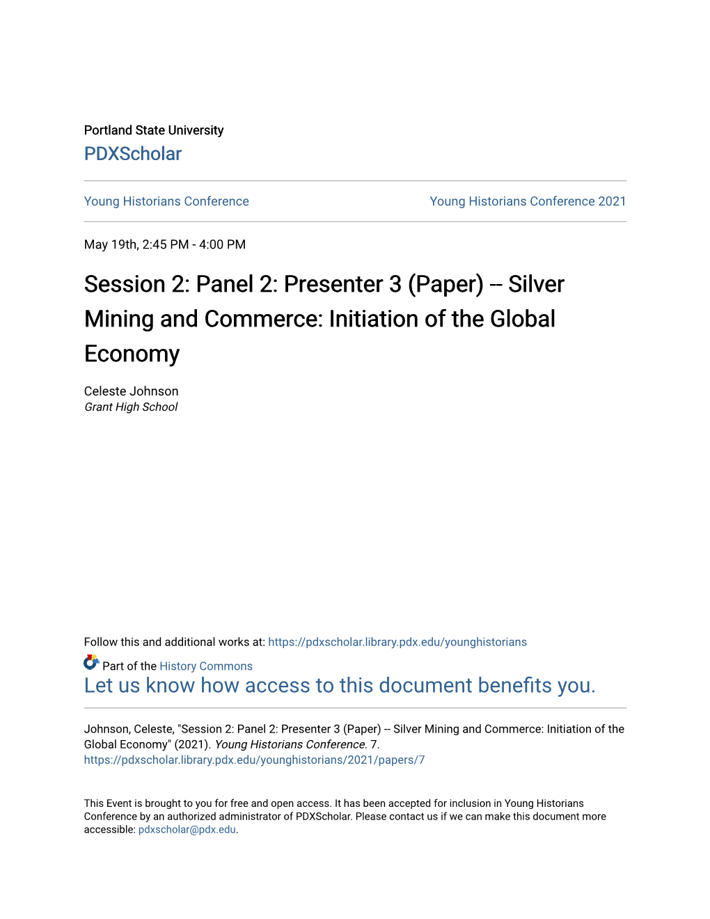 Silver Mining and Commerce: Initiation of the Global Economy
